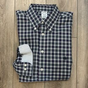 Brooks Brothers Regent Fit Long Sleeve Button Down Shirt Non-Iron Plaid - Large